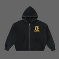 BARZUP Gold Monogram Full-Zip Boxy Hoodie