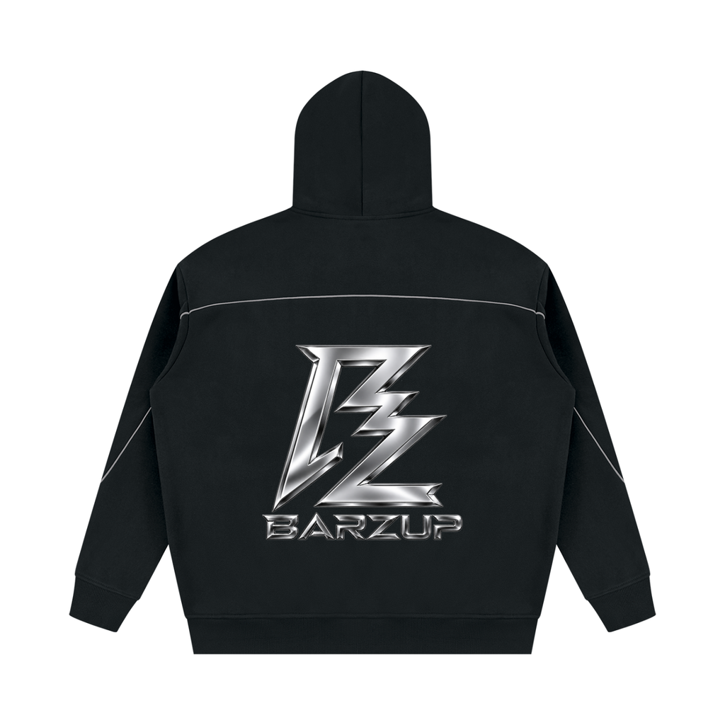 BARZUP Unisex Oversized Piping Fleece Hoodie Set