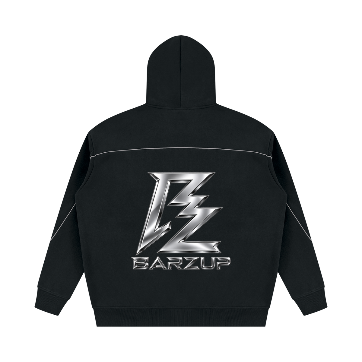 BARZUP Unisex Oversized Piping Fleece Hoodie Set