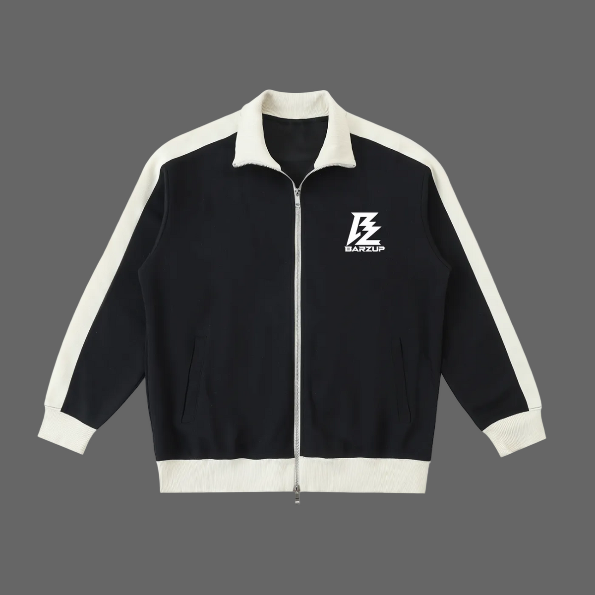 BARZUP Premium Contrast Trim Stand Collar Jacket