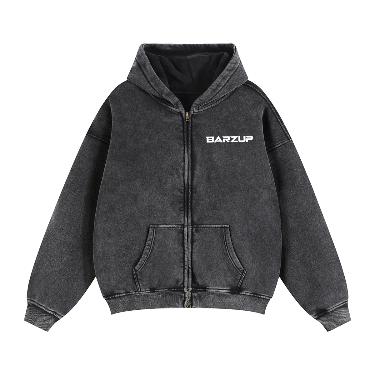 BARZUP Snow-Washed Zip-Through Fleece Set