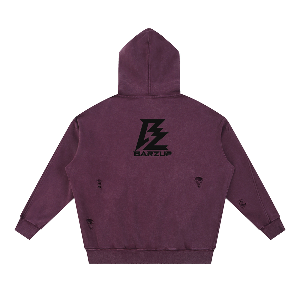 BARZUP Snow-Washed Distressed Hoodie