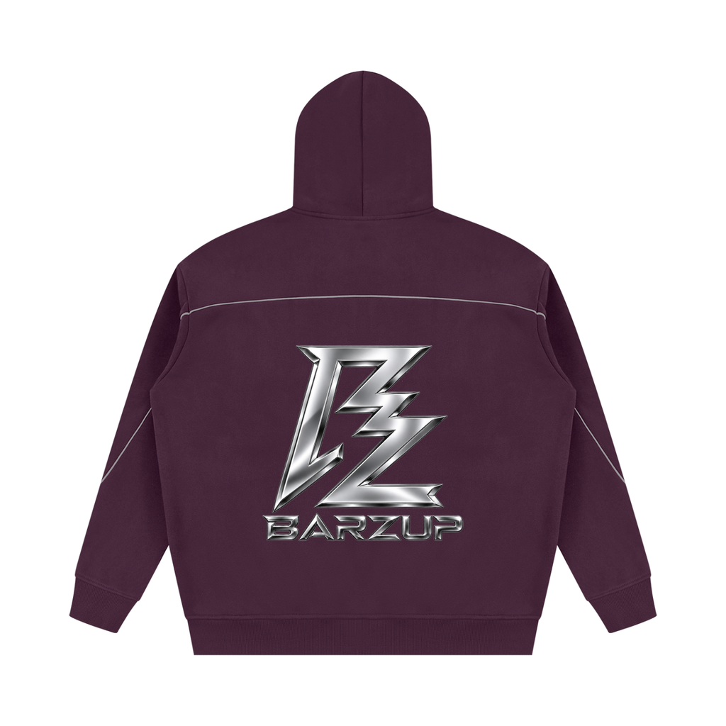 BARZUP Unisex Oversized Piping Fleece Hoodie Set